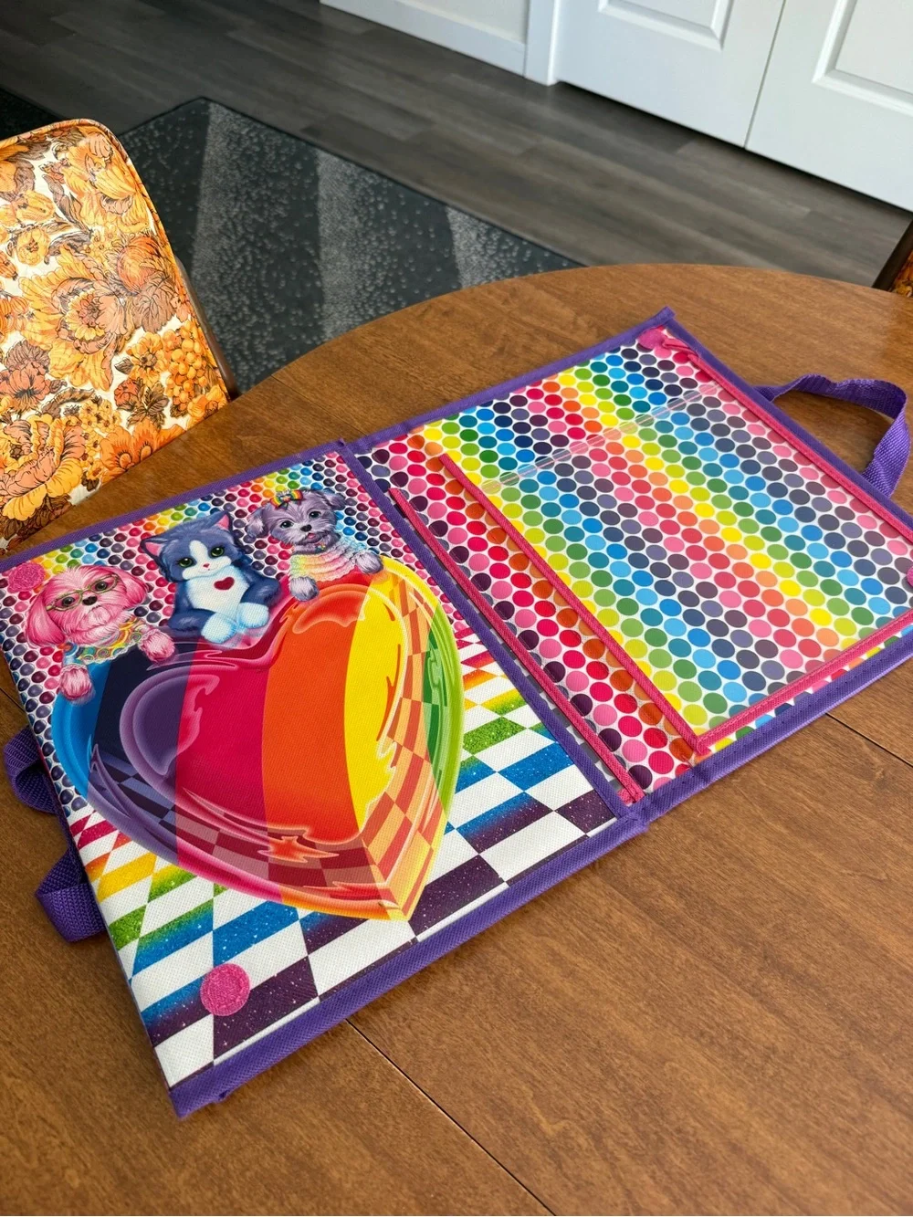 Lisa Frank-Tikanni Themed- Carrying Trifold Portfolio Binder